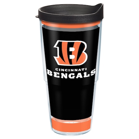 NFL 24 Oz Cincinnati Bengals Multicolored BPA Free Tumbler With Lid